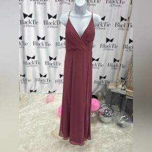 Red Sleeveless Wrap Gown for Weddings